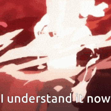 A Red Background With The Words I Understand It Now Written On It GIF