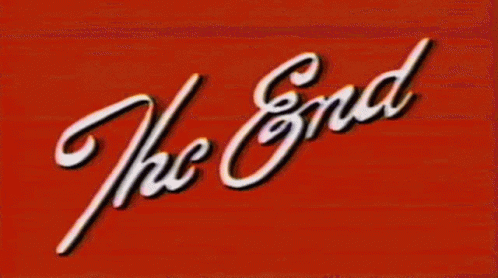 A Red Background With The Words " The End " Written On It GIF