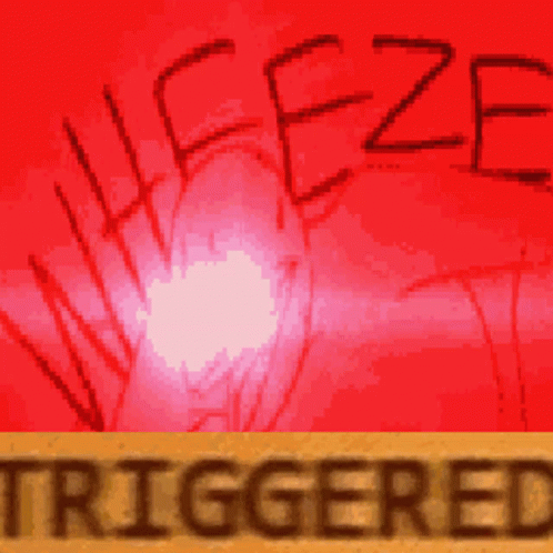 A Red Background With The Words Weeze Triggered Written On It GIF