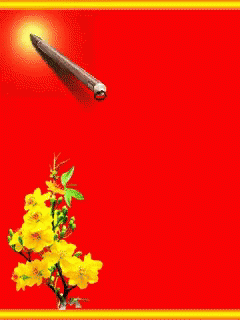 A Red Background With Yellow Flowers And The Word Tie GIF