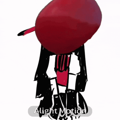 A Red Balloon With The Words " Alight Motion " On The Bottom GIF