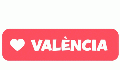 A Red Button With The Word Valencia In White Letters GIF
