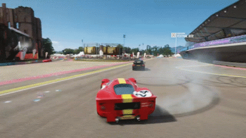 A Red Car With The Number 44 On It GIF