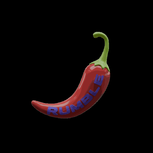 A Red Chili Pepper With The Word Rumble On It GIF