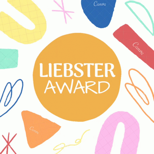 A Red Circle With Liebster Award Written Inside GIF