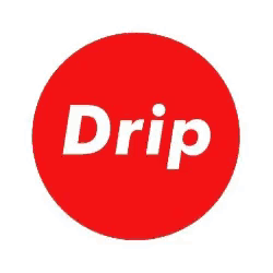 A Red Circle With The Word Drip In White GIF