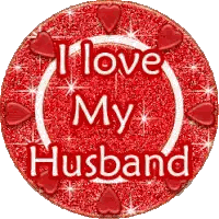 a red circle with the words i love my husband surrounded by red hearts