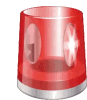 a red emergency light with a white star in the middle