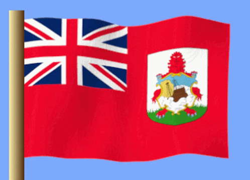 A Red Flag With A Coat Of Arms In The Middle GIF