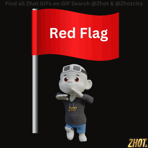 A Red Flag With The Word Red Flag On It GIF