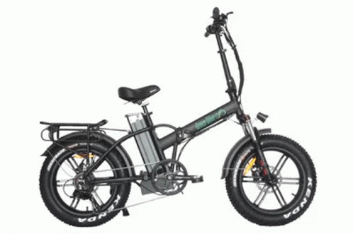 A Red Folding Bike With Kenda Tires GIF