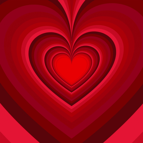 a red heart is surrounded by other red hearts on a red background