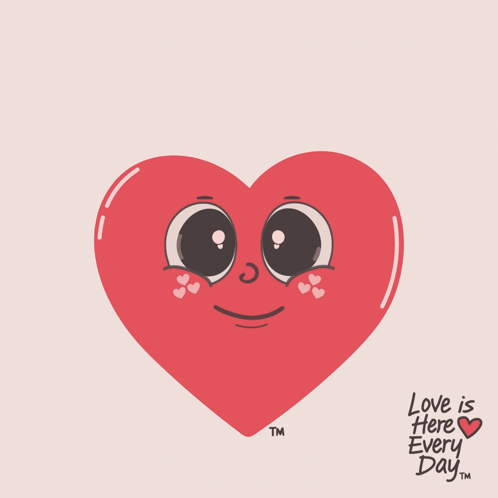 A Red Heart With A Face And The Words Sending Love GIF