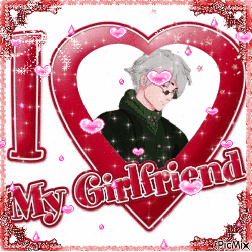 A Red Heart With The Words I Love My Girlfriend GIF