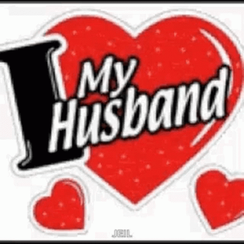A Red Heart With The Words `` I Love My Husband '' On It GIF