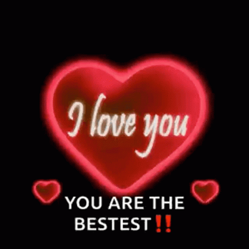 A Red Heart With The Words `` I Love You You Are The Bestest '' Written Inside Of It . GIF