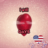 A Red Heart With The Words I Will Gays Written On It GIF