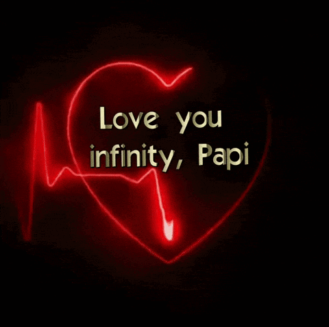 A Red Heart With The Words Love You Infinity Papi GIF