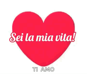 Red Heart With Sei La Mia Vita Inside GIF