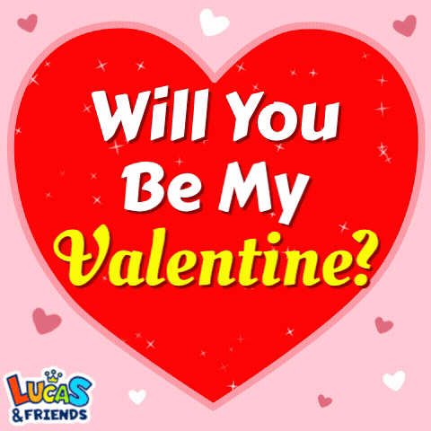 Red Heart Saying Will You Be My Valentine GIF