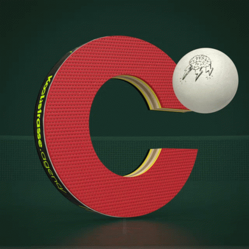 A Red Letter C With A White Ball Inside GIF