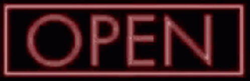 Red Neon Sign Saying Open GIF
