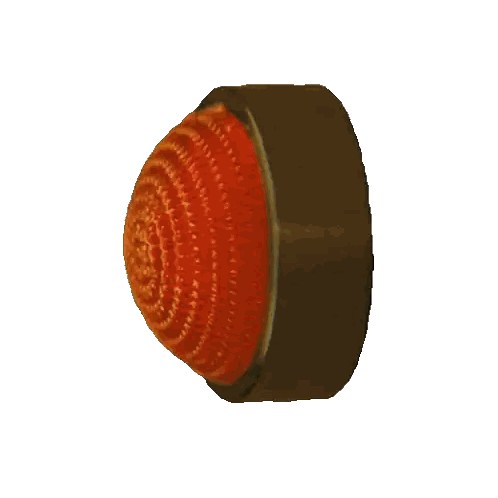 a red object with a brown circle around it