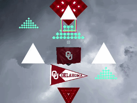 A Red Oklahoma Flag Is Surrounded By Other Flags GIF