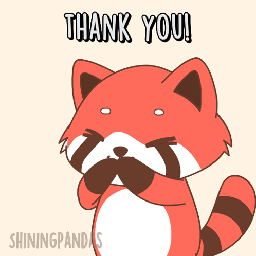 A Red Panda Says Thank You With Hearts Flying Around Him GIF