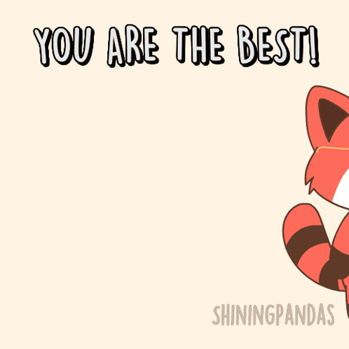 A Red Panda Wearing Sunglasses Is Giving A Thumbs Up And Says You Are The Best GIF