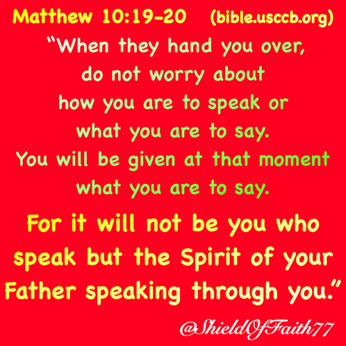 A Red Poster With A Quote From Matthew GIF