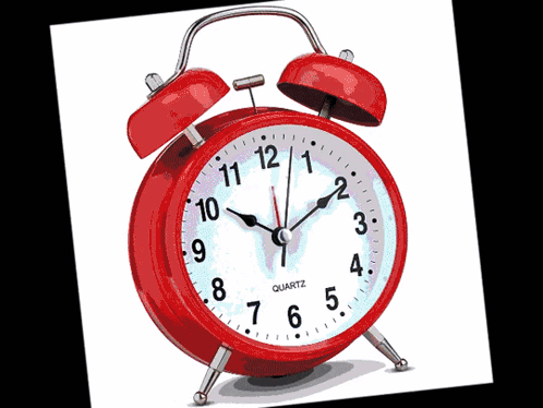 A Red Quartz Alarm Clock Shows The Time As 4:20 GIF