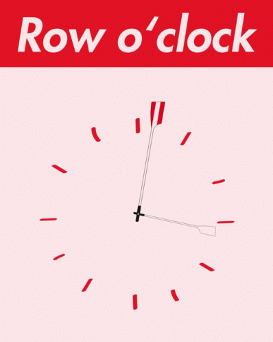 A Red Sign That Says Row O Clock With A Clock On It GIF