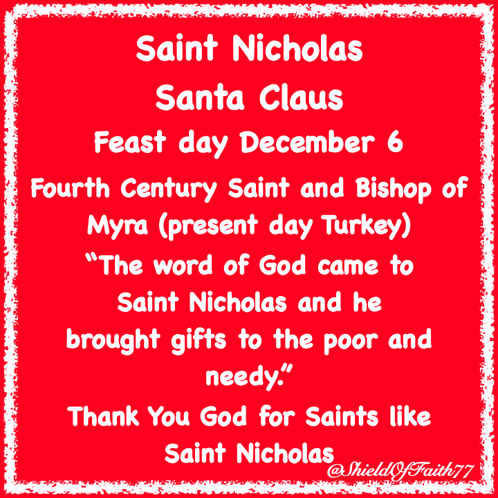 A Red Sign That Says Saint Nicholas Santa Claus GIF