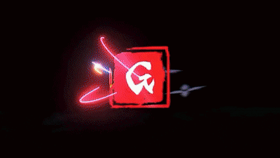 A Red Square With A White Letter G On It GIF