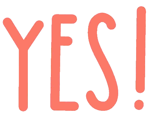 a red sticker that says yes on it