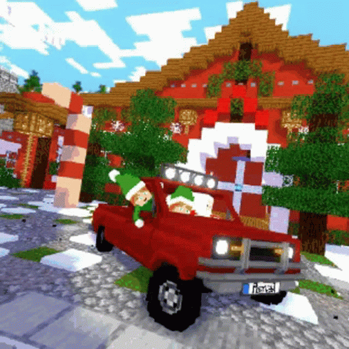 A Red Truck Has A License Plate That Says Floral On It GIF