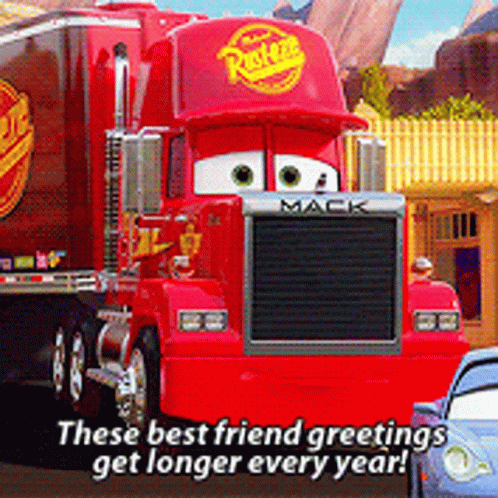 a red truck with the word mack on the front