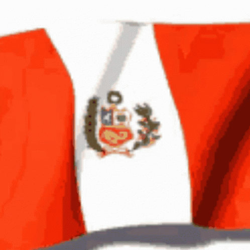 A Red White And Blue Flag With A Coat Of Arms On It GIF
