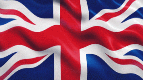 A Red White And Blue Flag With A Cross On It GIF