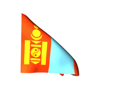 A Red White And Blue Flag With A Yellow Emblem That Says Lokoe GIF