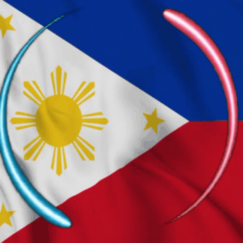 A Red White And Blue Flag With A Yellow Star In The Middle GIF