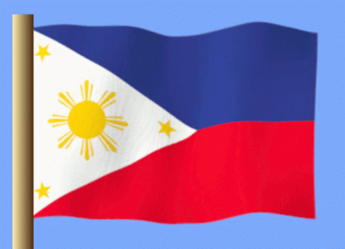 A Red White And Blue Flag With A Yellow Sun And Three Stars GIF
