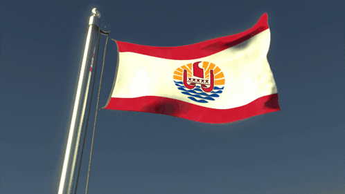 A Red White And Blue Flag With The Letter U On It Is Waving In The Wind GIF
