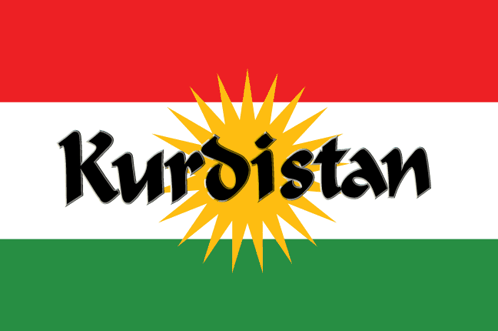 A Red White And Green Flag With The Word Kurdistan Written On It GIF