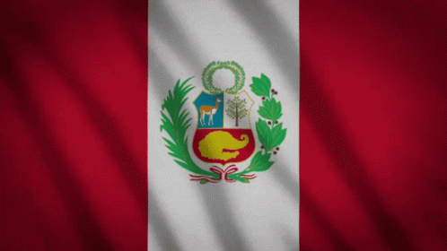 A Red White And Yellow Flag With A Coat Of Arms GIF