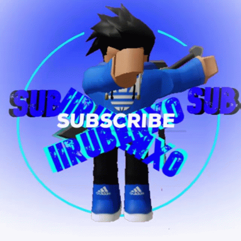 Roblox Character Doing Dab With Subscribe Text GIF