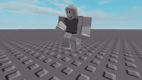 A Roblox Character Is Walking Across A Gray Surface GIF