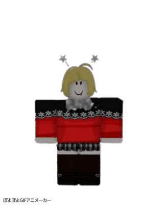A Roblox Character Wearing A Red And Black Sweater GIF