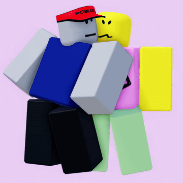 A Roblox Character Wearing A Red Hat With Roblox On It GIF